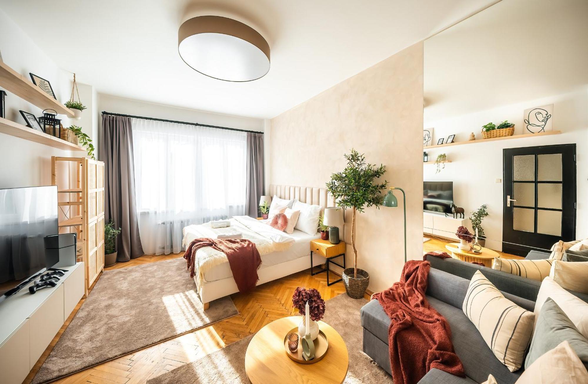 2Br 1,5Bath Chic City Suite Near Wenceslas Square Praha Bagian luar foto